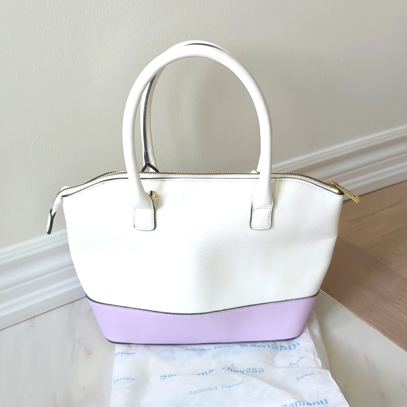 Samantha Thavasa Zippered Handbag - White/lavender - Picture 2 of 8